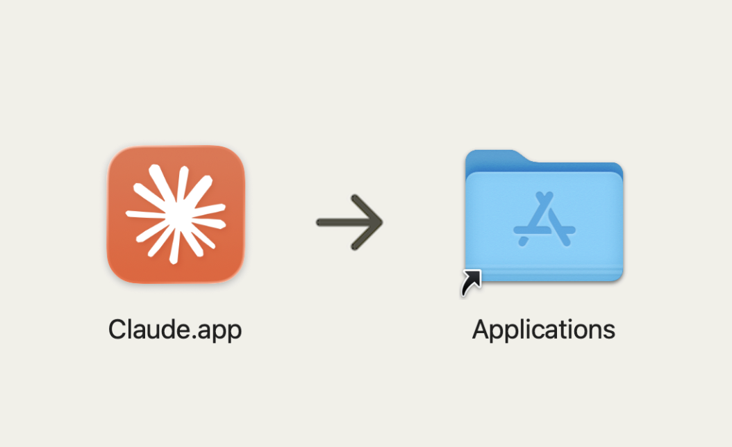 Claude.appをApplicationsにドラッグ